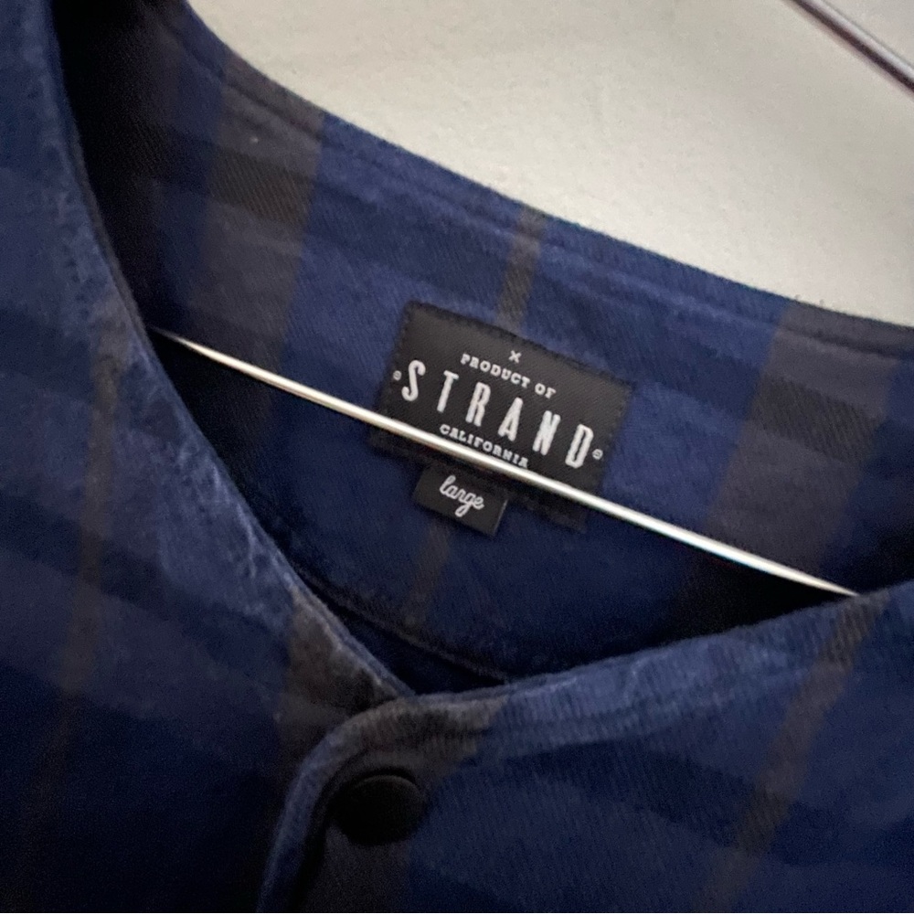 Strand Collarless Flannel Overshirt